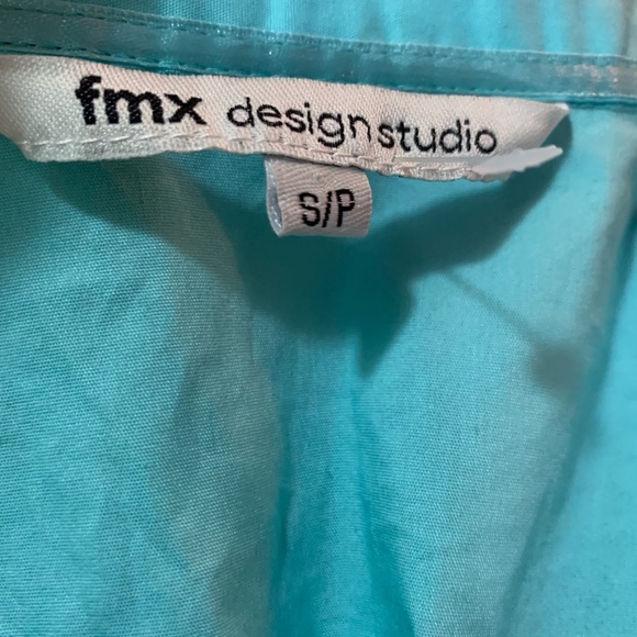 FMX Design Studio Puff Sleeve Poplin Button Down Shirt - Picture 3 of 7